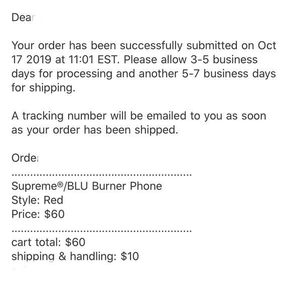 Supreme x Blu burner phone confirmed order - Picture 3 of 6